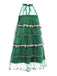 Robe verte à pompons pour sapin de Noël des années 60