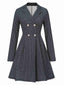 Manteau croisé à revers col cubain à carreaux des années 1950