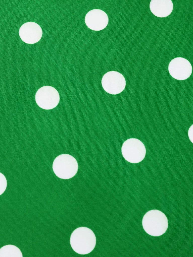 [Pré-vente] Robe crayon à pois verte avec nœud des années 1960