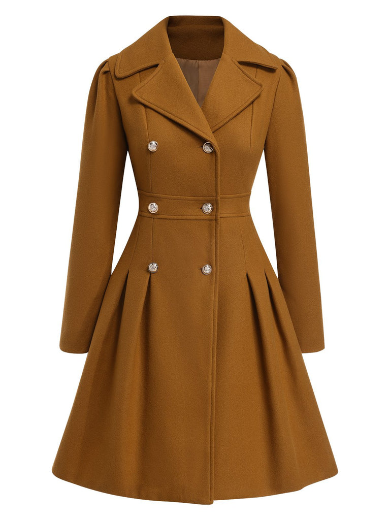 Manteau croisé à col cranté des années 1940