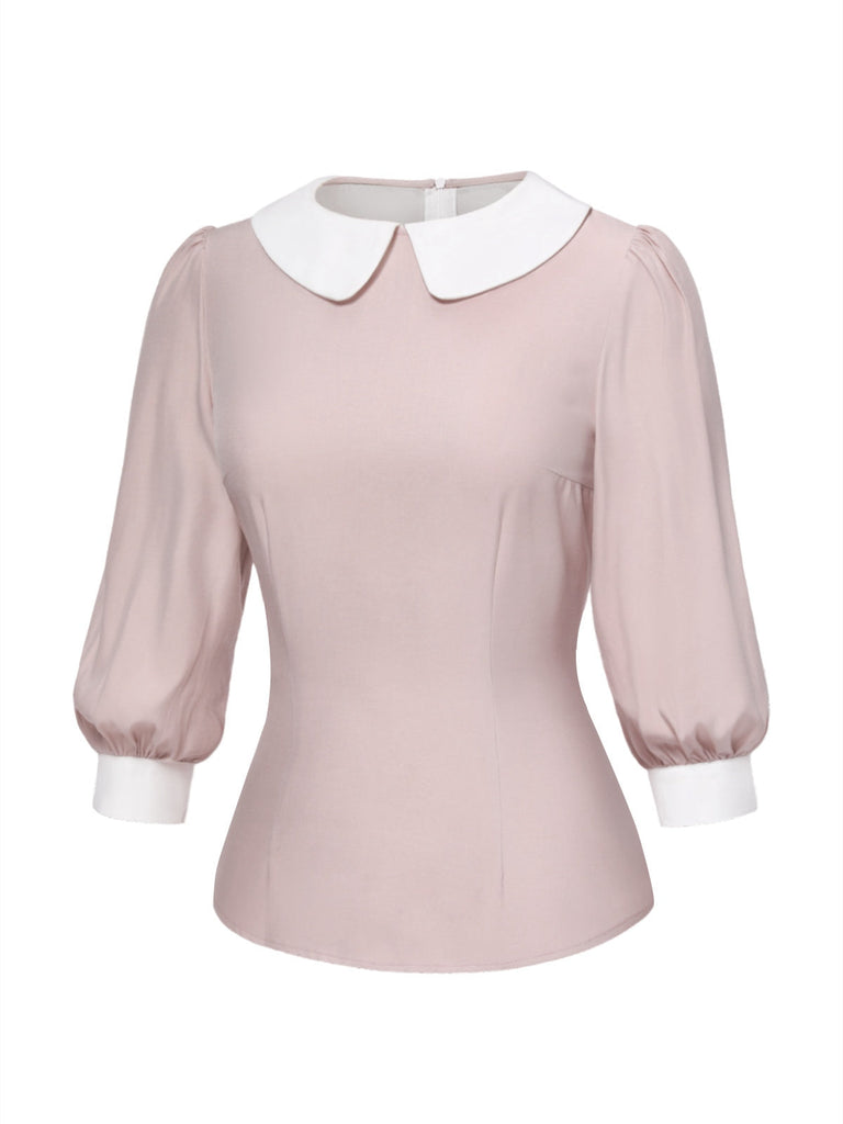 [Prévente] 2PCS chemisier blanc contrasté et robe plissée à carreaux rouge des années 40