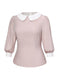 [Pré-vente] [Grande taille] Chemisier col claudine couleurs patchwork rose des années 40