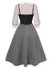 [Prévente] 2PCS chemisier blanc contrasté et robe plissée à carreaux rouge des années 40