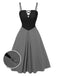 [Pré-vente] Robe à bretelles plissée à carreaux rouges des années 40