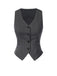 2PCS Gilet à rayures fines vin rouge et jupe plissée des années 60