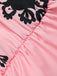 Combishort rose à imprimé tribal col oblique des années 40