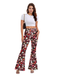 Pantalon évasé à fleurs taille haute années 1960