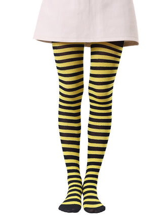 Collants vintage à rayures contrastées