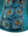 Corset bleu sarcelle brodé de plumes de paon Années 1930