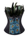 Corset noir brodé de motifs de plumes de paon années 1930