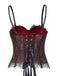 Haut corset gothique noir en dentelle à fines bretelles Années 1950 - 2