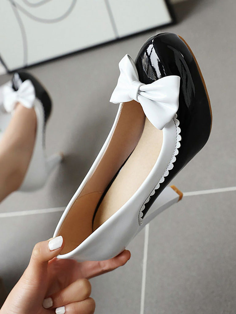 Chaussures à Talons Hauts avec Nœud Papillon