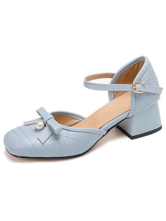 Escarpins Mary Jane rétro avec nœud en perles