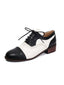 Chaussures Oxford à lanières et bout rond en cuir colorblock