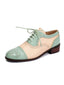 Chaussures Oxford à lanières et bout rond en cuir colorblock
