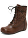 Bottes à lacets brodées vintage avec talon intérieur