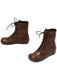 Bottes à lacets brodées vintage avec talon intérieur