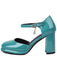 Escarpins cuir verni bride cheville talon bloc