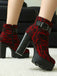 Bottines à plateforme et talons épais en dentelle vintage
