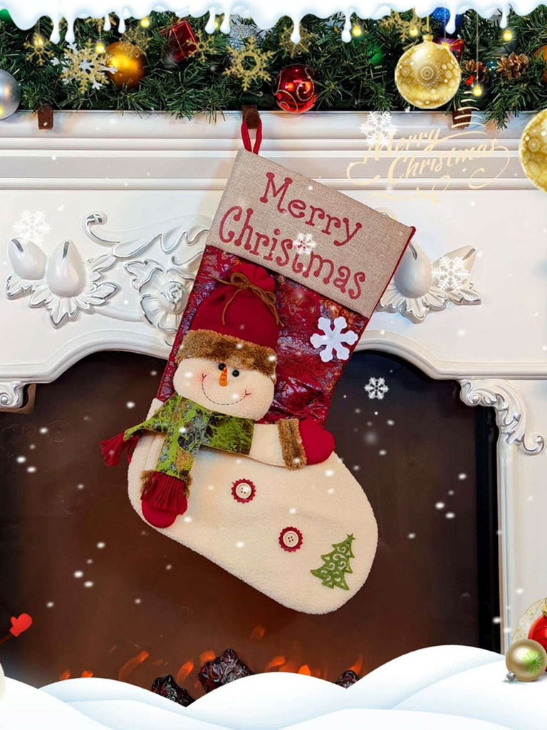 Sac cadeau de bas de Noël 3D à motifs de dessins animés