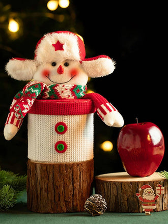 Coffret cadeau en peluche tricotée avec dessin animé Joyeux Noël