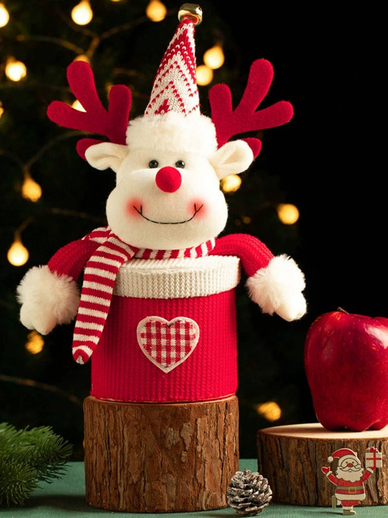 Coffret cadeau en peluche tricotée avec dessin animé Joyeux Noël