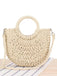 Sac Bandoulière de Plage Vintage Tressé à la Main en Forme de Lune