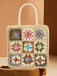 Bags Color Bohemian Patchwork Woven Crochet Bag Crème 2