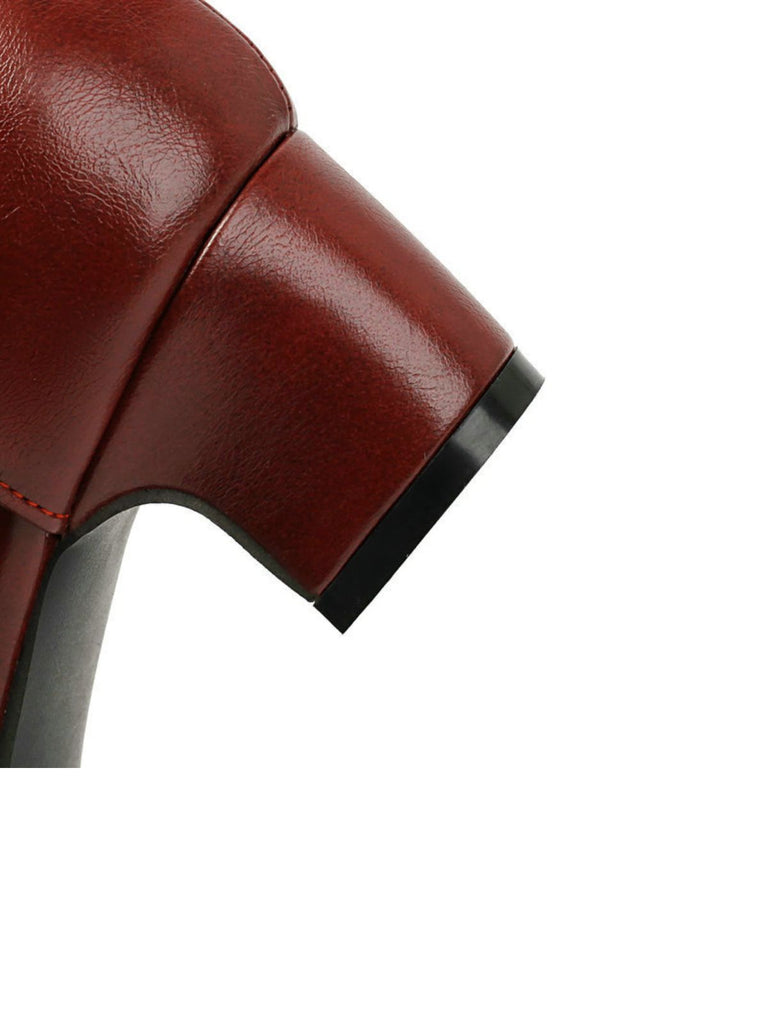 Chaussures Mary Jane Bicolores à Nœud et Talon Bloc 6