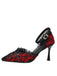 Chaussures à Bout Pointu à Talons Hauts Gothiques en Dentelle Florale