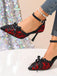 Chaussures à Bout Pointu à Talons Hauts Gothiques en Dentelle Florale