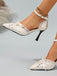 Chaussures à Bout Pointu à Talons Hauts Gothiques en Dentelle Florale