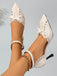 Chaussures à Bout Pointu à Talons Hauts Gothiques en Dentelle Florale