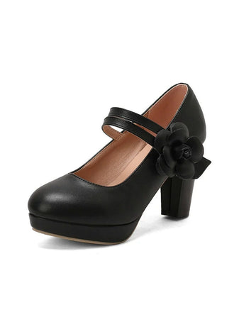 Bout Rond Talon Bloc Fleur Mary Jane Talons