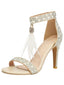 Chaussures de mariage beige talons hauts ornées de strass