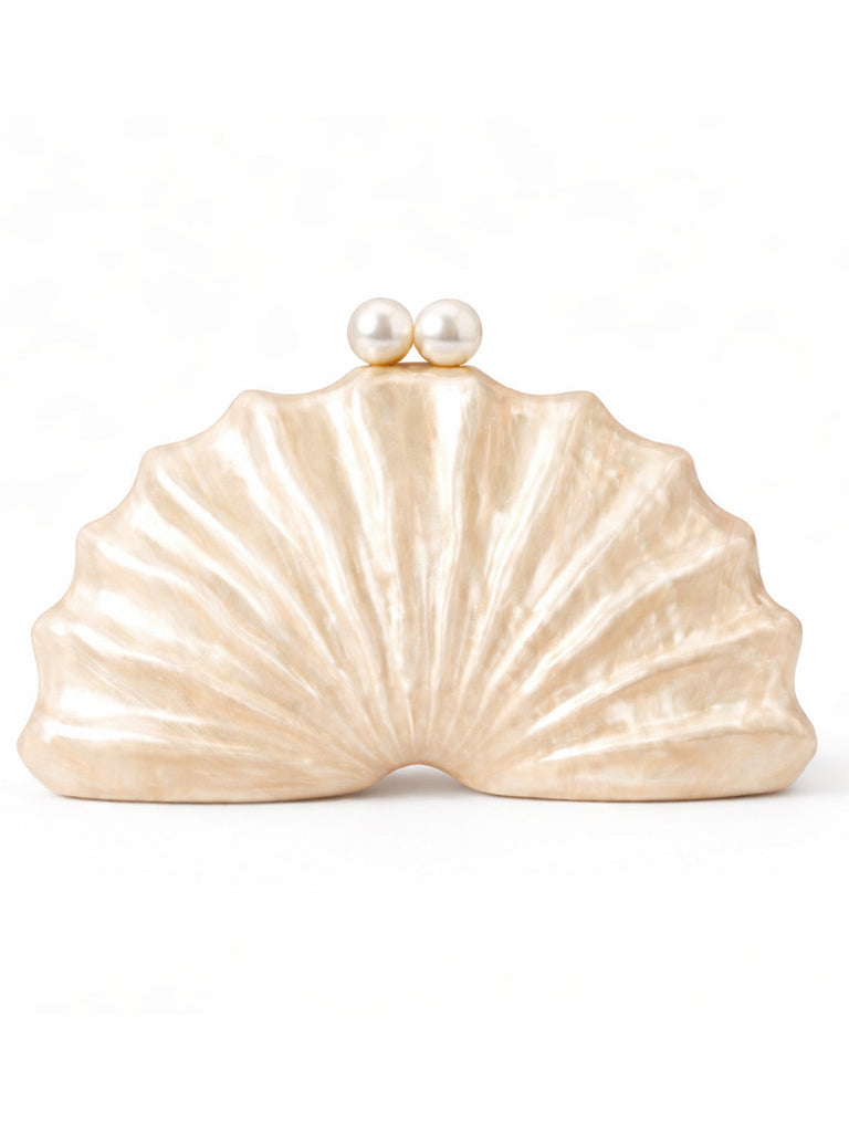Pochette Vintage en Acrylique Perle Coquillage 7