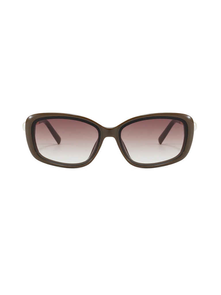 Lunettes de Soleil Vintage Monture Carrée Perle Noir 5