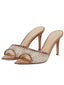 Sandales talons hauts bout pointu et strass