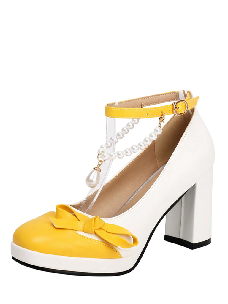 Chaussures à talons épais avec bride cheville