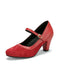 Escarpins Mary Jane à Bout Pointu Boucle Talon Bloc Vintage 16