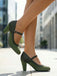 Escarpins Mary Jane à Bout Pointu Boucle Talon Bloc Vintage 10