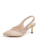 Escarpins Slingback Bout Pointu Dentelle Patchwork Vintage