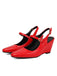Chaussures Slingback Noires Mary Jane À Talon Compensé Bout Pointu