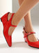 Chaussures Slingback Noires Mary Jane À Talon Compensé Bout Pointu