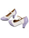 Cuir Verni Colorblock Mary Jane Talon Épais Chaussures 12