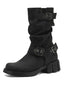 Bottes Combat Moto à Talon Bloc Multi Boucles