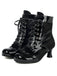 Bottines vintage en velours et cuir verni - 6