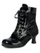 Bottines vintage en velours et cuir verni - 5