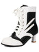 Bottines victoriennes à lacets, perforations et talon moyen