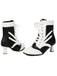 Bottines victoriennes à lacets, perforations et talon moyen